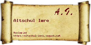 Altschul Imre névjegykártya